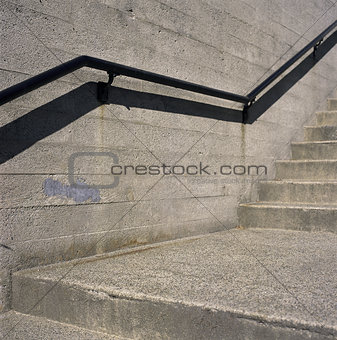 Concrete steps and iron railings