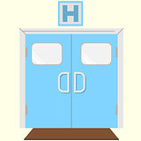 Flat color vector icon for hospital entrance