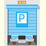 Colored flat vector icon for parking gate