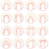 Sketch icons vector collection of different types arch