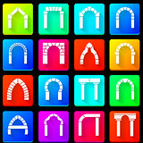 Colored icons collection of arches