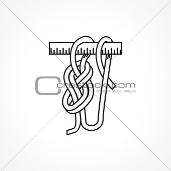 Black line vector icon for rope node