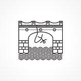 Black line vector icon for rope jumping