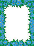 Frame with blue flowers