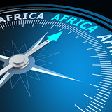 Africa word on compass