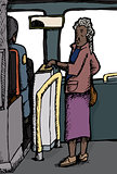 Mature Woman Paying Bus Fare