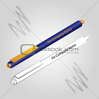 Set of 2 pens isolated on ligh background