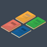 Set of 4 isometric books