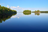 Morning stillness. Lake Engozero, North Karelia, Russia