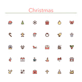 Christmas Colored Line Icons