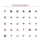 Construction Colored Line Icons