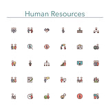 Human Resources Colored Line Icons