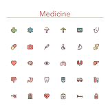 Medicine Colored Line Icons