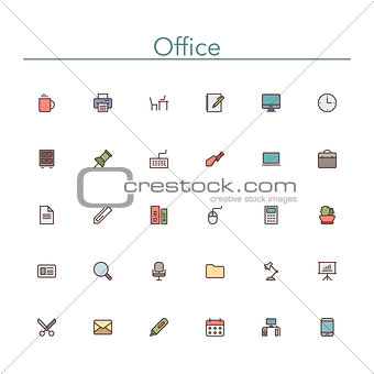 Office Colored Line Icons