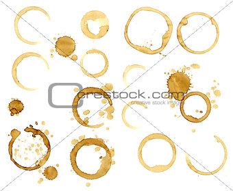 Set of stains of coffee 