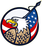 American Eagle Stars and Stripes Flag Retro
