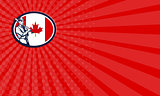 Business card Canadian Baseball Batter Canada Flag Retro