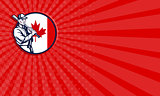 Business card Canadian Baseball Batter Canada Flag Circle