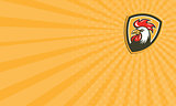 Business card Chicken Rooster Head Mascot Shield Retro