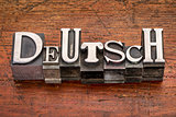 Deutsch word in metal type