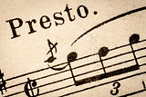 presto - extremely fast music tempo