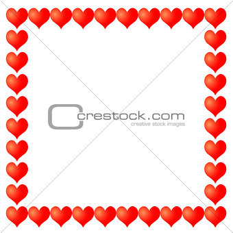 vector frame from hearts