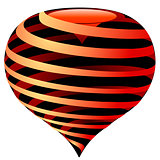 vector striped heart
