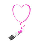 Pink heart and lipstick