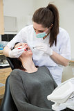 Female dentist and patient