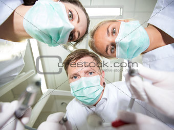 Dentist and nurses