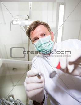 Dentist in action