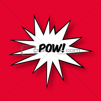 The word Pow in a Comic Book Star
