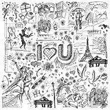 Vector sketch frame background with love story elements