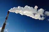 Steam-heat pipe in blue sky