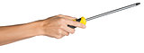 Female hand holding screwdriver