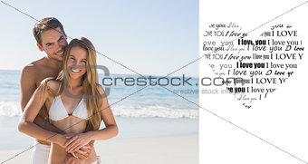 Composite image of athletic couple smiling at camera