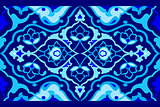 blue artistic ottoman pattern series fifty seven