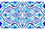 blue artistic ottoman pattern series fifty six