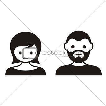 Man and woman face icons