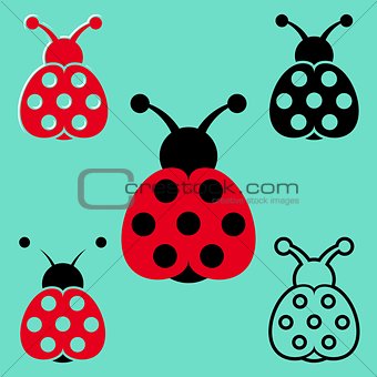 Seven spot ladybird icons