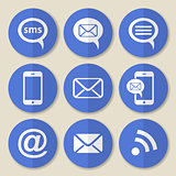 Communication flat icons