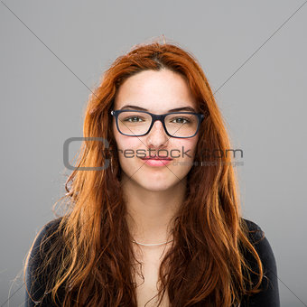 Hypster woman with red hair