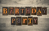 Birthday Party Wooden Letterpress Concept