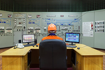 Engineer sitting at workplace