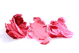 Smeared Lipstick Colors on White Background