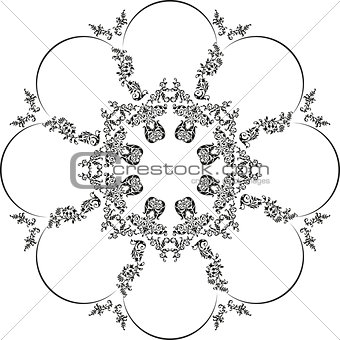 Floral round ornament