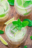 Cocktail with lime and mint