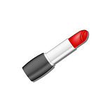 Red lipstick with shadow