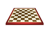 Empty chess board in red and brown design