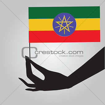 Hand with flag Ethiopia